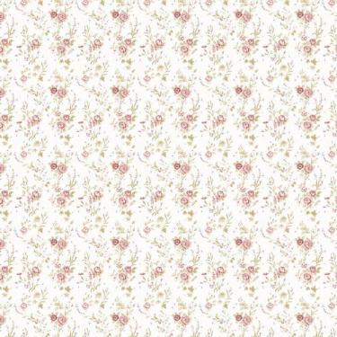 Imagem de Papel Parede Rosas Brancas Floral Autocolante Sala Cozinha