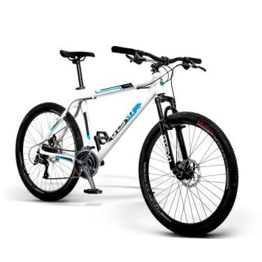 Imagem de Bicicleta 26 GTS M1 Freio a Disco 21v Suspensão Walk New, Branco, Azul