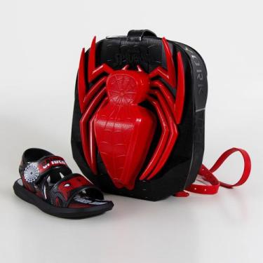 Imagem de Sandália Infantil Homem Aranha Adventure Bag Grendene Kids 23264 Preto
