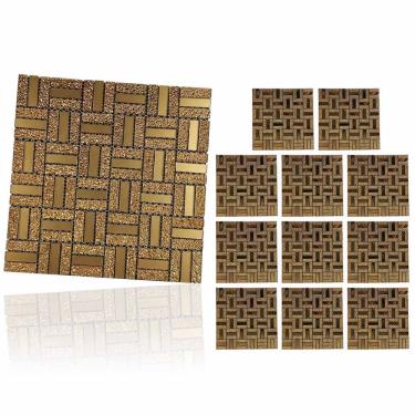 Imagem de Pastilha De Vidro Adesiva Kit 11 Uni Parede Sala Cozinha Banheiro Decorativa Facil Aplicacao Moderna Requintado Reforma