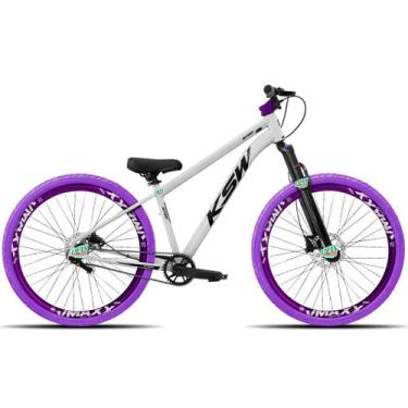 Imagem de Bicicleta KSW do Grau Kit 1x1 Freio Hidráulico Pneus Flame, Branco 6