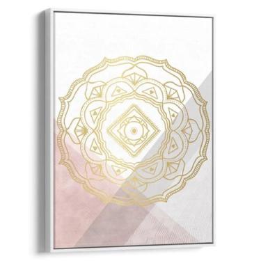 Imagem de Quadro Mandala - Reflexos Dourados sobre o Rosa - Mioquadros, 160x100 