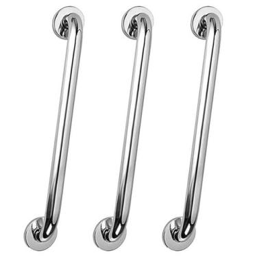 Imagem de Barra de Apoio Suporte 40cm Kit 3 Uni Idoso Gestante Deficiente Amputa