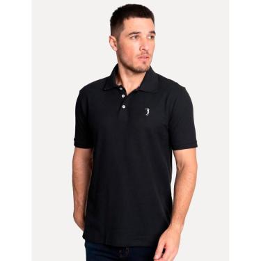 Imagem de Polo Aleatory Masculina Piquet Melange Inner Contrast Preta-Masculino
