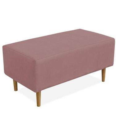 Imagem de Puff Sala De Estar Cléo W01 Pés Palito 90 Cm Suede Rosê - LYAM DECOR