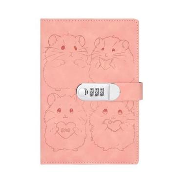 Imagem de Diário Criativo A5 Com Senha Para Meninas, Caderno Grosso Para Estudan