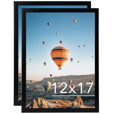 Imagem de Porta-retratos JCJMY 12x17cm preto, conjunto de 2 com acrílico