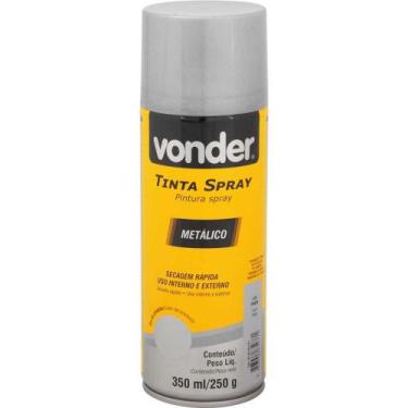 Imagem de Tinta em Spray Metálico, Prata, 350 Ml/250 g, Vonder Prata