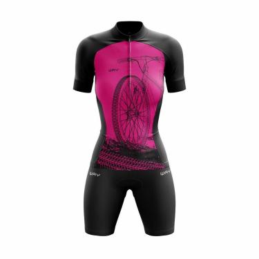 Imagem de Conjunto de Ciclismo Feminino Camisa e Bermuda Espuma Com Bolsos Mtb - GG - Mulher Maravilha-Feminino