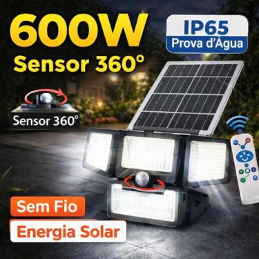 Imagem de Refletor Solar LED 600W com Sensor Movimento 4 Faces 360 - LUXOR STORE