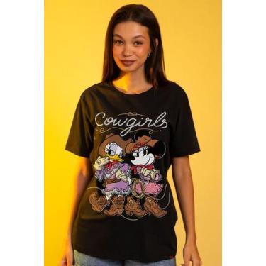 Imagem de Camiseta Disney Minnie e Margarida Cowgirls - Piticas, G, Preto, Uniss