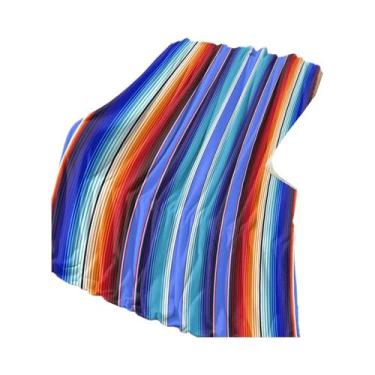 Imagem de Cobertor Infantil Com Listras Mexicanas Coloridas, Macio E Quente, Fla