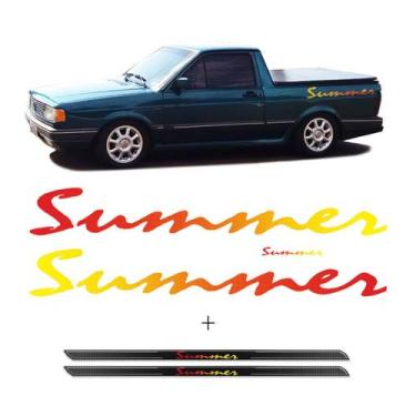 Imagem de Kit Adesivo Faixa Saveiro Summer Completo + Soleira Da Porta - SPORTIN