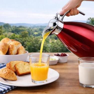 Imagem de Jarro de Água Inox 1,5L com Alça e Tampa Vermelho - Charis