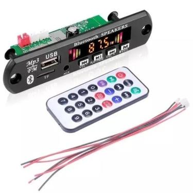 Imagem de Placa Decodificadora Receiver Mp3 Fm Bluetooth Cartão Sd Placa Amplificada Bluetooth V5.0 MP3 Decodificador Aux Alto-Falante Rádio Player Automotivo