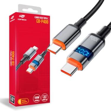 Imagem de Cabo USB-C x USB-C 1M Com Tela LCD Marcador de W CB-P400GY - C3 Tech