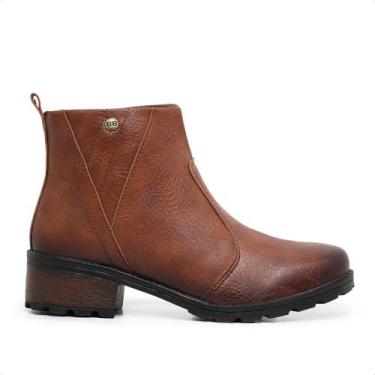 Imagem de Bota Feminina Vogue Cano Curto Salto Bloco Zíper Confortável, Whisk, 3