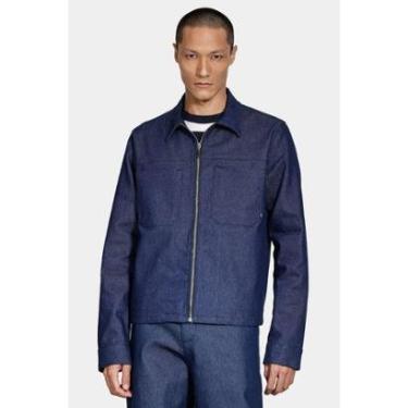 Imagem de Jaqueta Jeans Aramis Com Zíper e Bolsos Azul Escuro-Masculino