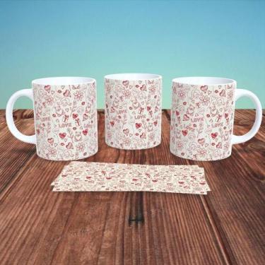 Imagem de Caneca de Porcelana Casal Decorada 7 Personalizada 325 ml para Café Ch