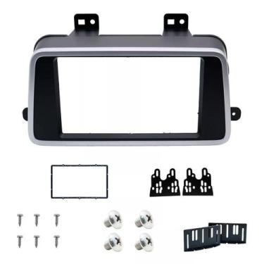 Imagem de Moldura Painel Dvd 2din Nissan Kicks Black Piano Friso Prata - FIAMON