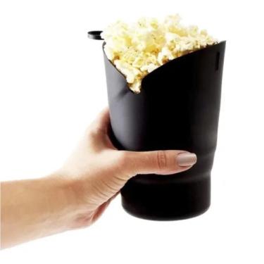 Imagem de Pipoqueira para micro-ondas Retrátil Multiuso para Pipoca Macarrão e Arroz em Silicone Uso Doméstico Preto Yeet