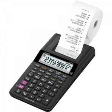 Imagem de Calculadora com Bobina Casio HR-8RC-WE-B-DC 12 Dígitos com Visor Grande e Funções de Im...