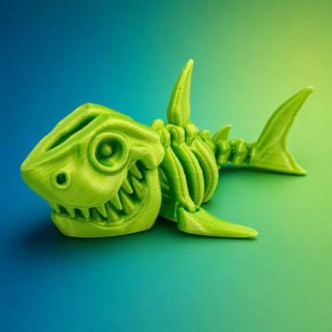Imagem de Brinquedo Tubarão Esqueleto Articulado  Fidget Toy Baby Shark Criativo