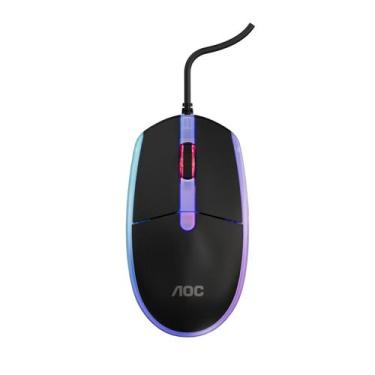 Imagem de Mouse Gamer AOC GM 150 RGB, 4 Botoes, USB, 2000 DPI - GM150B