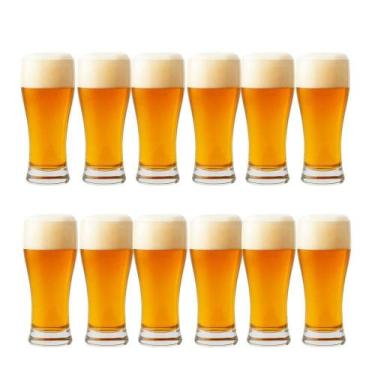 Imagem de Jogo 12 Copo De Cerveja Chopp De Vidro Tulipa Bar Restaurante 315ml Em