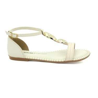 Imagem de Sandalia Dakota Original Rasteirinha Baixa Feminino 242, 35, Creme