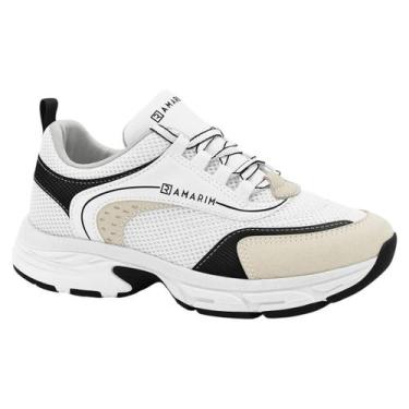 Imagem de Tênis Plataforma Ramarim Feminino Casual com Listra, Branco creme, 34