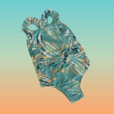 Imagem de Maiô Infantil Estampado Com Babado - Sol e Água, Estampado, Verde, 06 