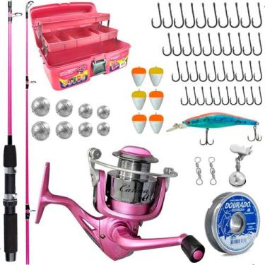 Imagem de Kit De Pesca Feminino 1 Molinete Maruri Carina 3000 + 1 Vara Carina 1,