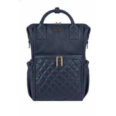 Imagem de Mochila maternidade multifuncional de couro liso Vitta - - Andrea Vinc