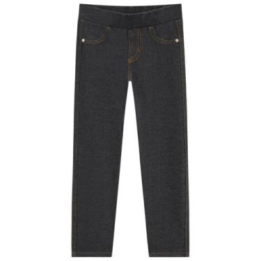 Imagem de Calça Kukiê Infantil Estilo Jeans Legging Preta, 02, Preto