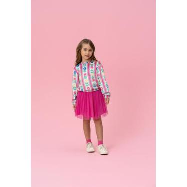 Imagem de Conjunto Infantil Blusa Manga Longa/Saia Tule Mon Sucré, 10