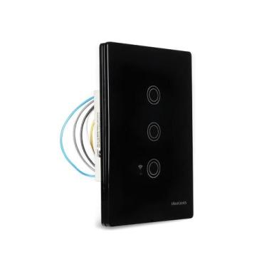 Imagem de Interruptor inteligente margirius smart link touch 3 tecla preto bivol