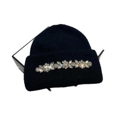 Imagem de Gorro Feminino De Inverno Em Tricô Com Lã Quente E Pele De Coelho Genu