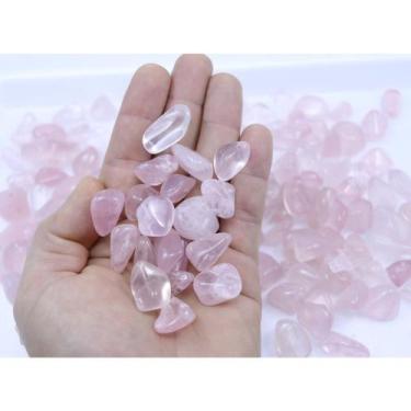 Imagem de Pedra Quartzo Rosa Rolada 1cm a 4cm - Amor Alegria Paz Stress Ansiedad