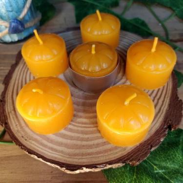 Imagem de Vela rechoud laranja pacote com 6 unidades - santa terezinha