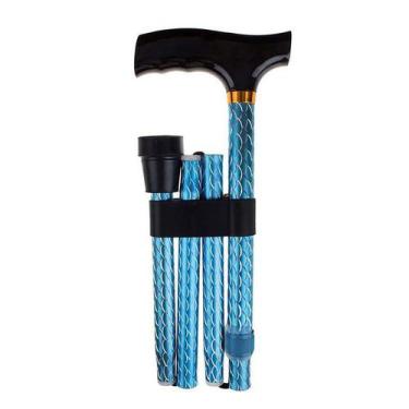 Imagem de Bengala Tipo T dobrável Azul Floral MacroLife