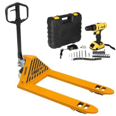 Imagem de Paleteira Manual Transpallet Hidráulica 2000kg Roda Dupla Garfo 680mm 