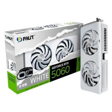 Imagem de Placa de Vídeo Palit White OC NVIDIA GeForce RTX-5060 8GB GDDR7 - NE75