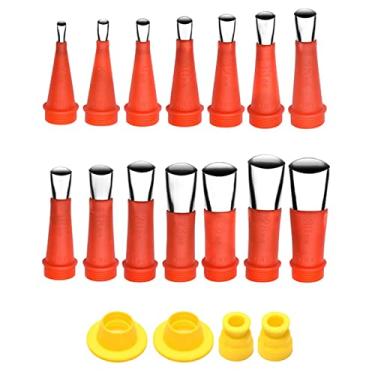 Imagem de 18 peças kit de ferramentas para acabamento de calafetagem conjunto de bocal aplicador raspador de calafetagem para
