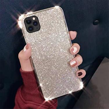 Imagem de Capa de telefone com glitter de luxo para iPhone 12 11 13 Pro Max Mini XS XR X 6 6S 7 8 Plus SE2 Silicone Macio Brilhante Cove, Prata, Para iPhone X