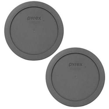 Imagem de Pyrex 7201-PC Tampas de plástico redondas cinza para armazenamento de alimentos – Pacote com 2