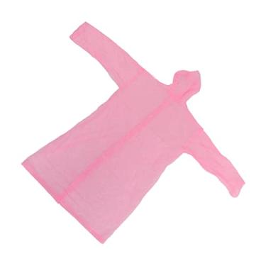 Imagem de Poncho de chuva de filme pérola de alta elasticidade adulto para mulheres e homens, capa de chuva reutilizável(cor de rosa)