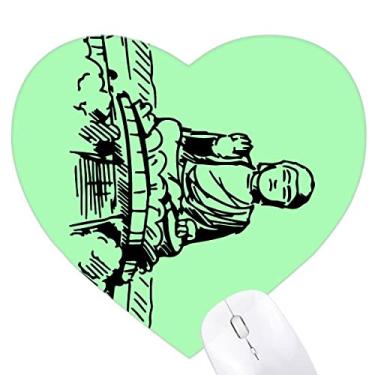 Imagem de Altar Building Blessing Estátua Contorno de Coração Mousepad Tapete de Borracha para Escritório