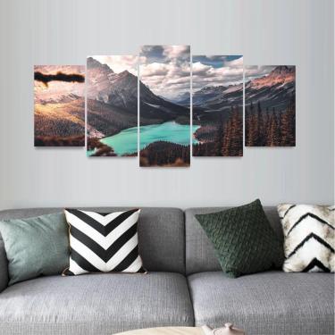 Imagem de Quadro Paiasgem Lago Cercado Por Árvores Quarto Sala
