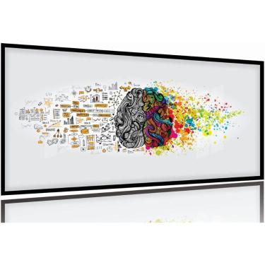 Imagem de Quadro Decorativo Sala Quarto Escritório Criatividade 3 peças 120x60 em tecido